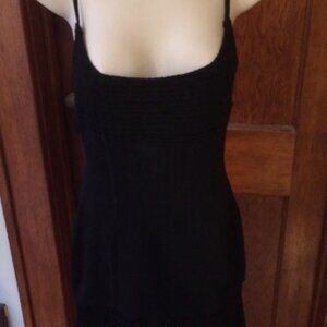 Lil Pour L'Autre Bergman Black Spandex Form Fitting Mini Dress UnderLayer 38/6